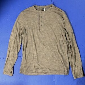 Ibex Oatmeal Long Sleeve Henley Large